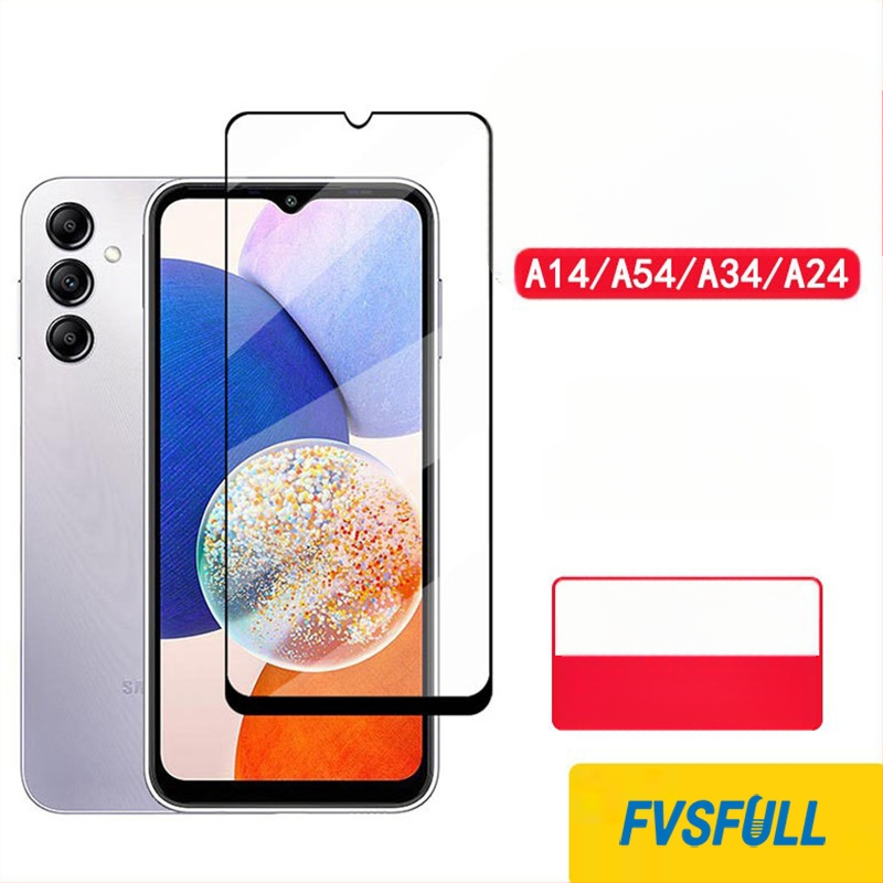 Temperēta stikla ekrāna aizsargs Samsung Galaxy A14/A24/A34/A54 – pilns ekrāns, izturīgs pret sprādzienu, pret putekļiem, pret nospiedumiem, pret krišanu