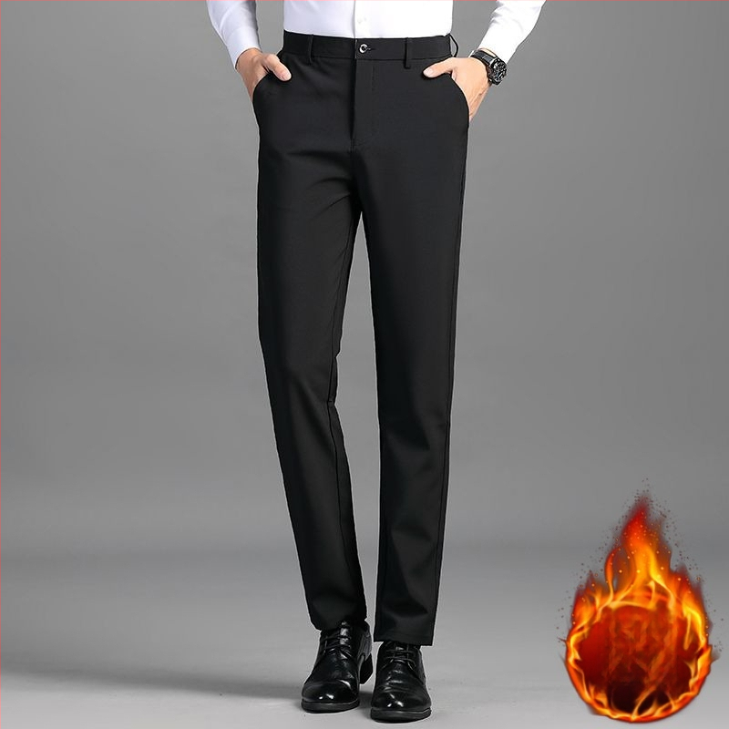 Pánske nohavice na oblek, business casual, rovný strih, polyester, jeseň