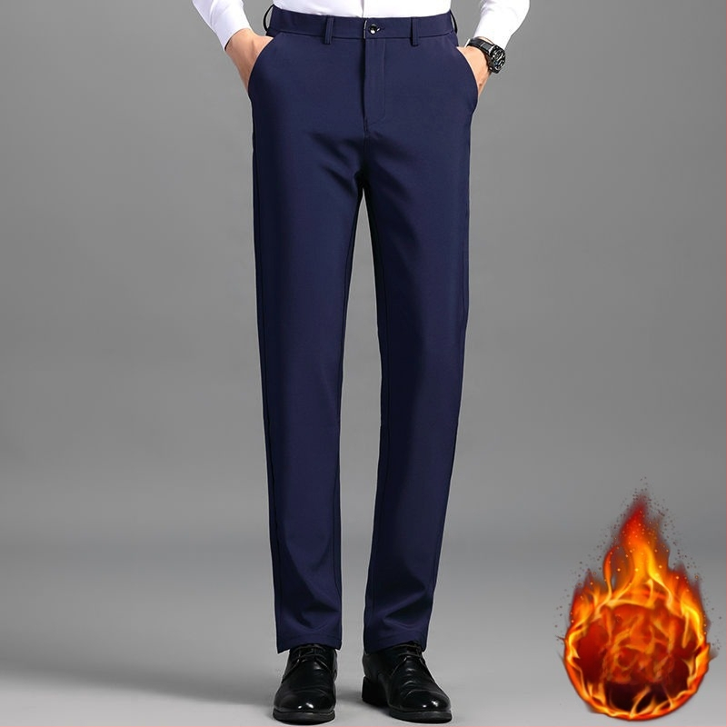 Pánske nohavice na oblek, business casual, rovný strih, polyester, jeseň