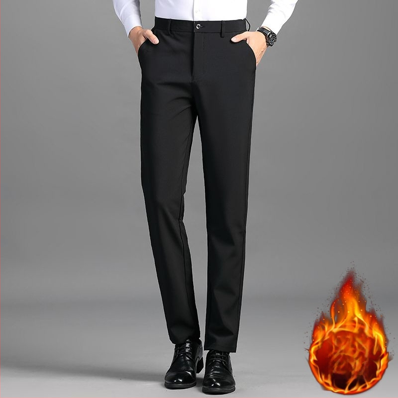 Pánske nohavice na oblek, business casual, rovný strih, polyester, jeseň