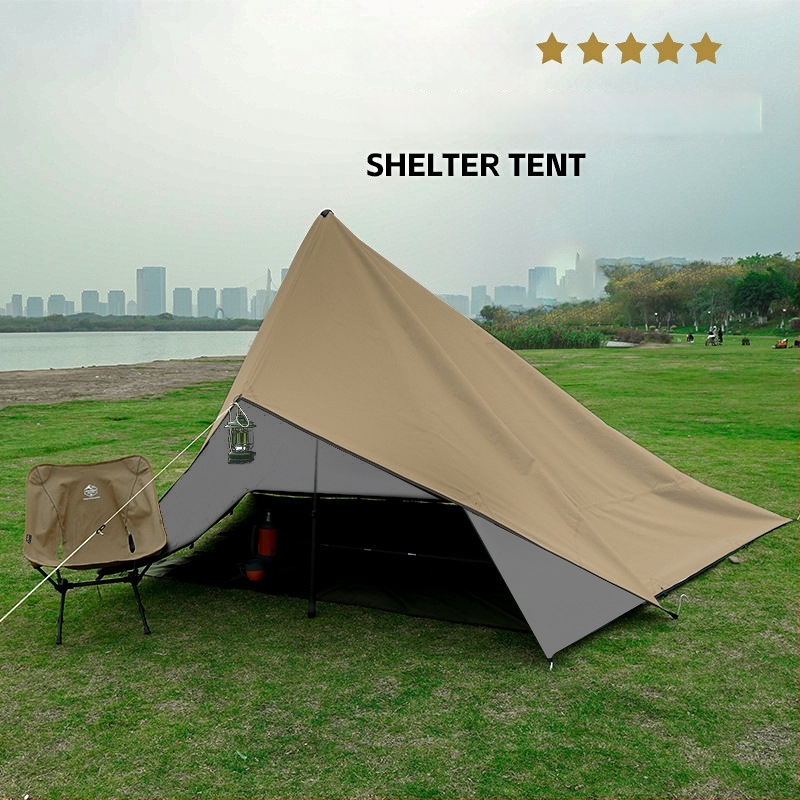 Kempingo skydas su daugybe kabliukų, 210D Oxford audinys, vandeniui atsparus 3000–8000 mm, kvadratinė forma