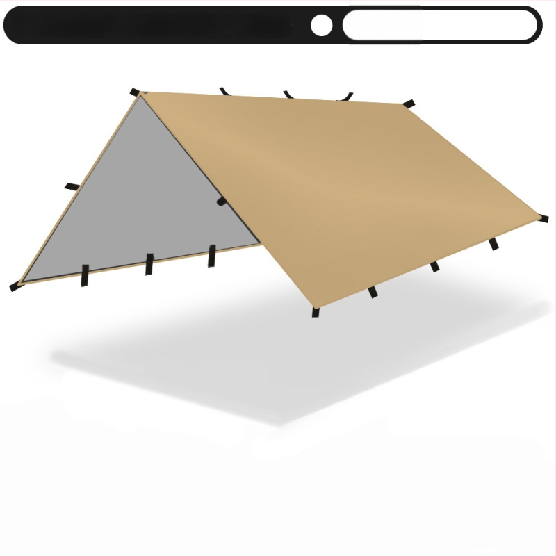 Kempingo skydas su daugybe kabliukų, 210D Oxford audinys, vandeniui atsparus 3000–8000 mm, kvadratinė forma