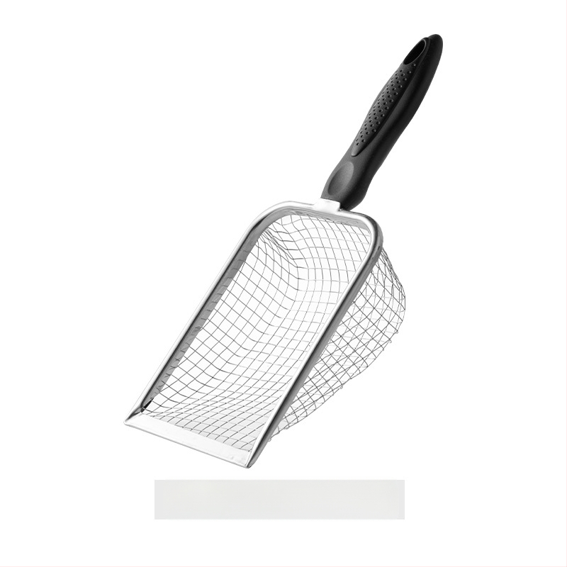Mačacia lopatka na stelku s jemnými otvormi, nerezová oceľ a PP
