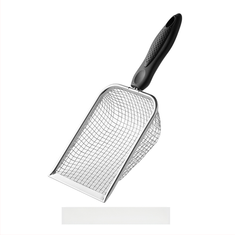 Mačacia lopatka na stelku s jemnými otvormi, nerezová oceľ a PP