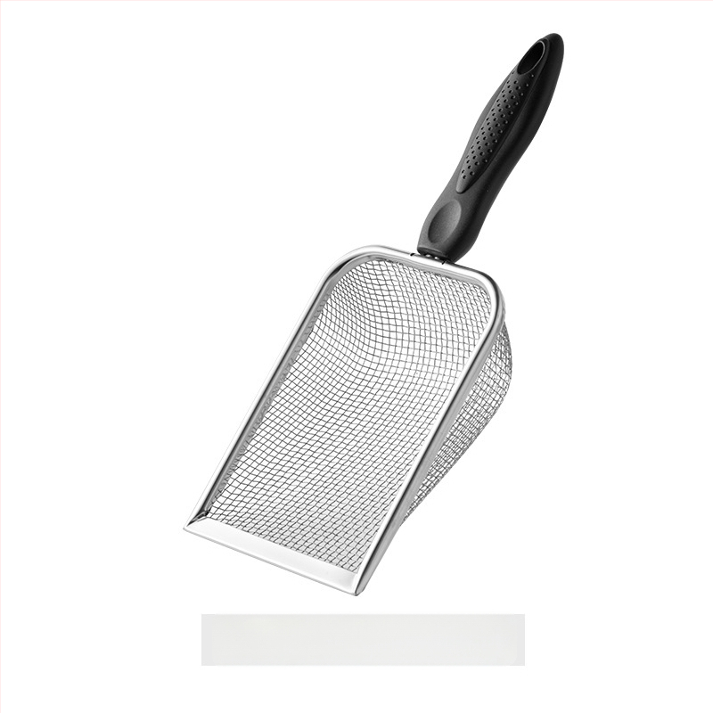 Mačacia lopatka na stelku s jemnými otvormi, nerezová oceľ a PP