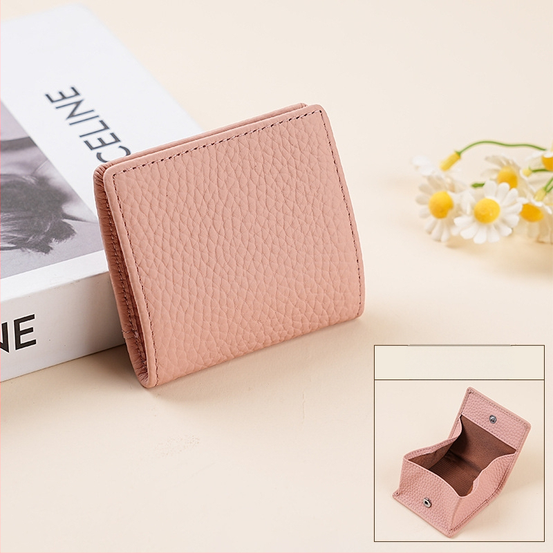 Mini mincová peňaženka z prvej vrstvy hovädzej kože, Liči vzor, unisex, vnútorná výstelka: super vlákno, leto 2025