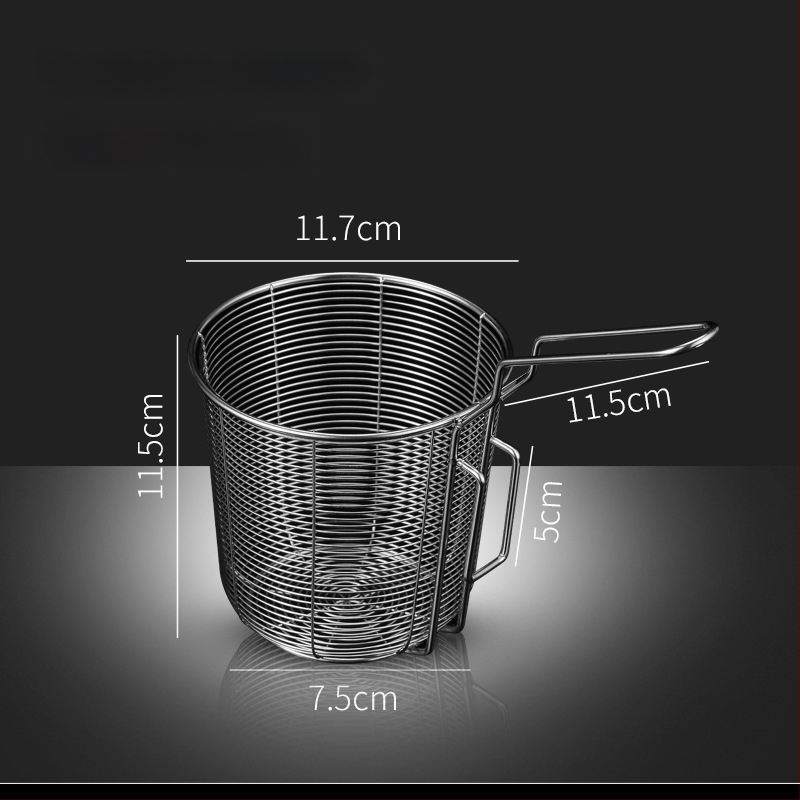 Koš na fritovanie z nehrdzavejúcej ocele 304 s filtrom na rezance, pochúťky a hranolky – rukoväť proti popáleninám, jednoduchý háčik, prispôsobiteľné Zhenggang Hardware