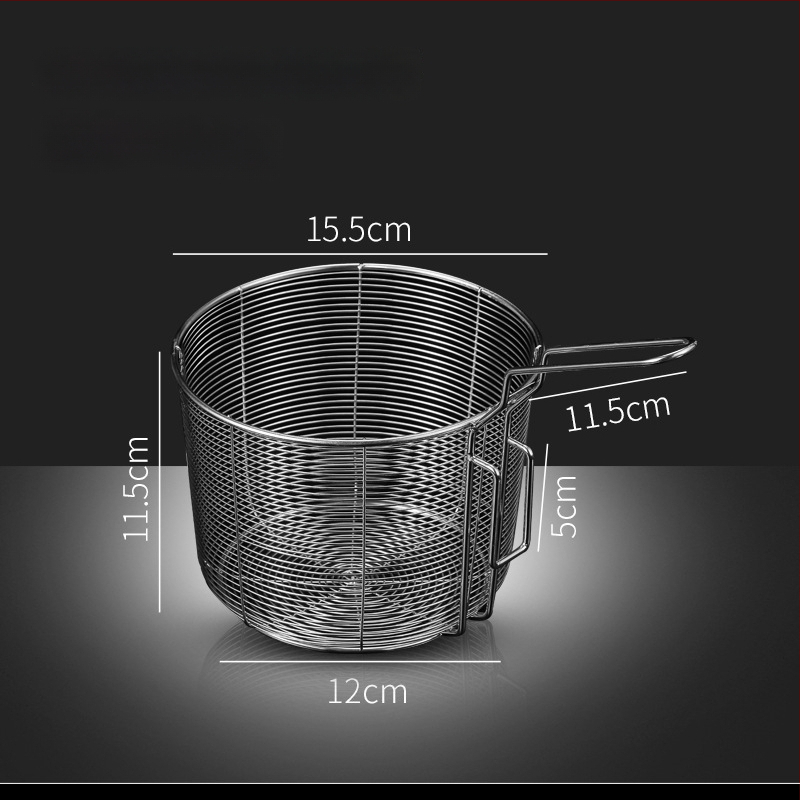 Koš na fritovanie z nehrdzavejúcej ocele 304 s filtrom na rezance, pochúťky a hranolky – rukoväť proti popáleninám, jednoduchý háčik, prispôsobiteľné Zhenggang Hardware