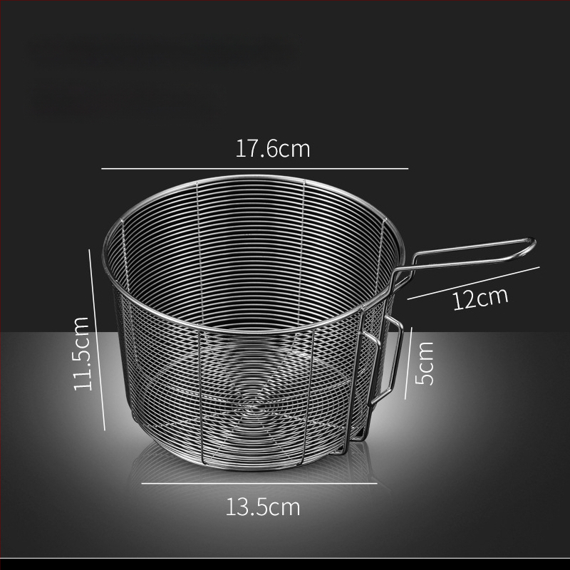 Koš na fritovanie z nehrdzavejúcej ocele 304 s filtrom na rezance, pochúťky a hranolky – rukoväť proti popáleninám, jednoduchý háčik, prispôsobiteľné Zhenggang Hardware