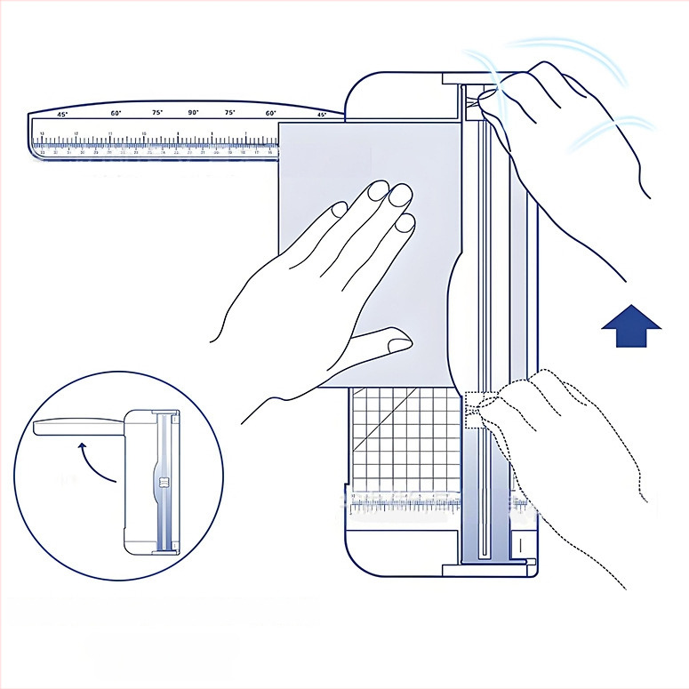 Ručný rezník na papier A4 – typ pravítka A4-2, plast, Značka: Other, Účel: rezanie