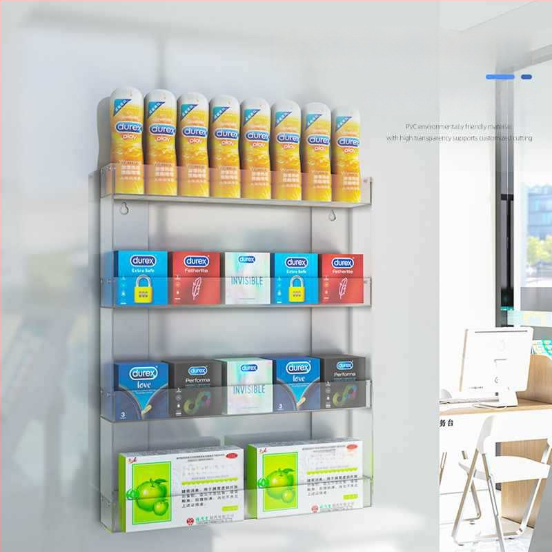 Stenu montovaný stojan na cigarety, viacposchodové skladovanie, z plastu