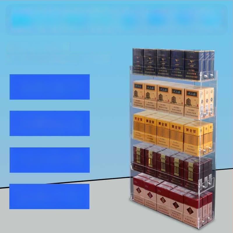 Stenu montovaný stojan na cigarety, viacposchodové skladovanie, z plastu