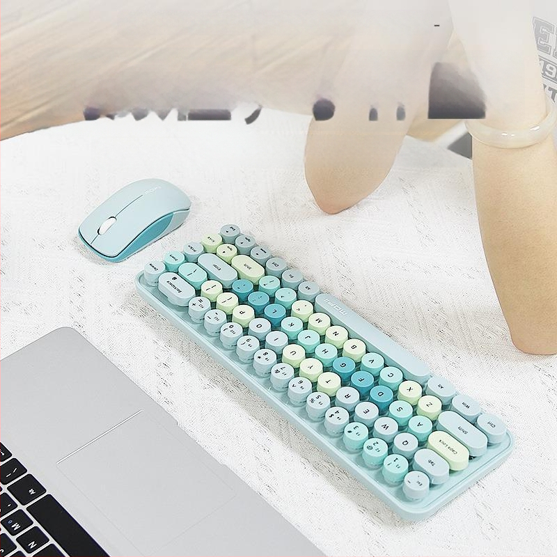 Bezdrôtový set klávesnice a myši – 2.4G, USB rozhrania pre klávesnicu a myš, mini 68 kláves, multimediálne klávesy, ergonomický dizajn