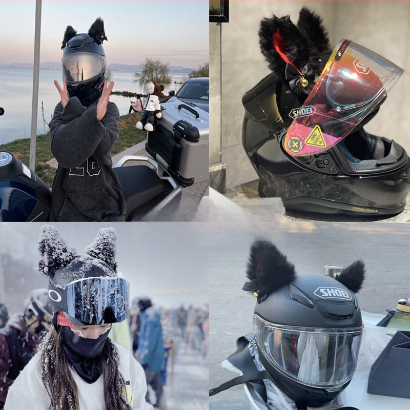 NYQD ABS Dekorácia prilby s mačacími ušami pre elektrický motocykel, 3C certifikácia