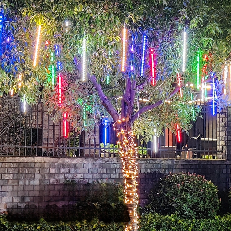 Vonkajšie reťazové svetlá - dizajn meteorického dažďa, 110V, CE, Zhixiao, 744206824179