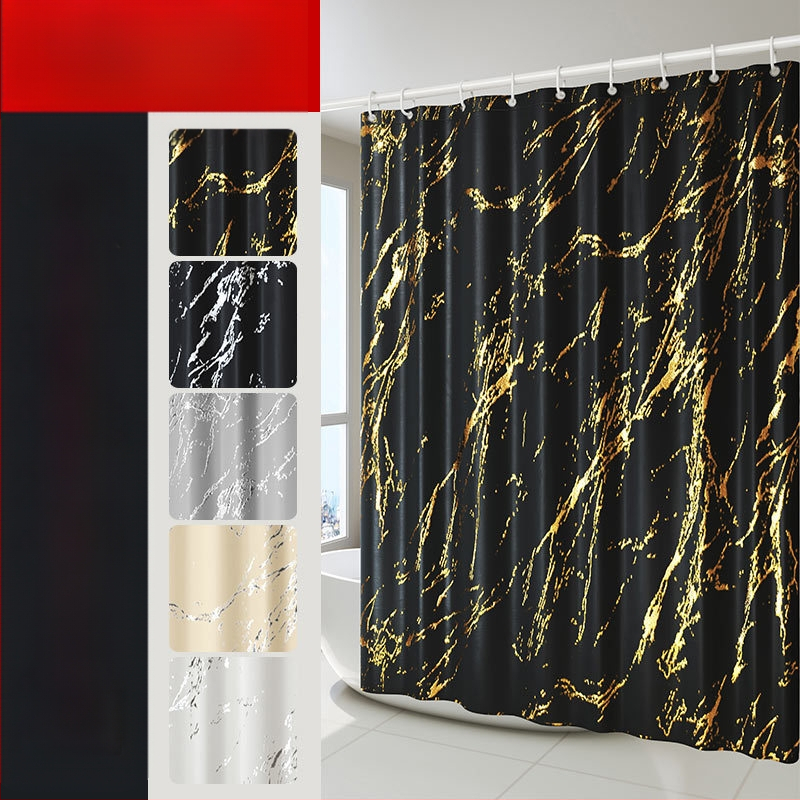 Polyesterový sprchový záves s mramorovým vzorom a nepravidelnou textúrou, vodotesný, možnosť prispôsobenia vzoru