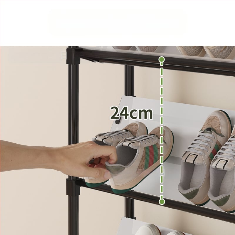 Botník na dvere pre úzky vstup, vnútorný organizér s 3–6 úrovňami a návodom na montáž