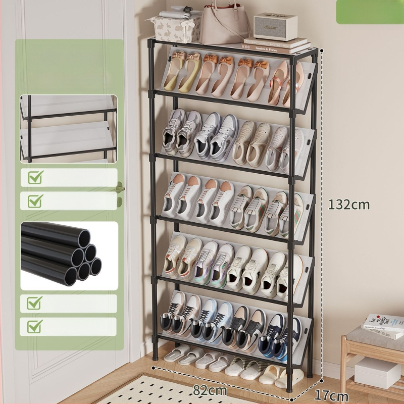 Botník na dvere pre úzky vstup, vnútorný organizér s 3–6 úrovňami a návodom na montáž