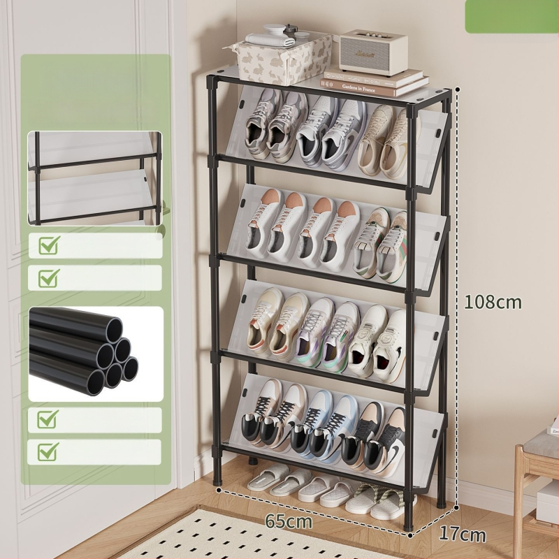 Botník na dvere pre úzky vstup, vnútorný organizér s 3–6 úrovňami a návodom na montáž