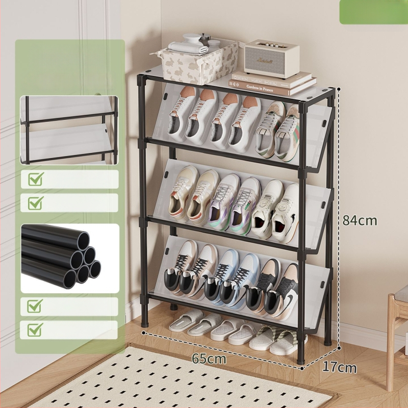 Botník na dvere pre úzky vstup, vnútorný organizér s 3–6 úrovňami a návodom na montáž