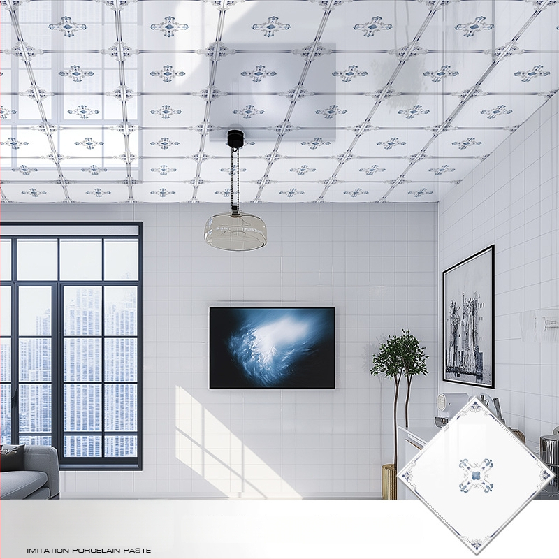 Samo­lepiaca stropná tapeta s geometrickým vzorom, vodotesná a odolná voči škvrnám, hrúbka 2,5 mm