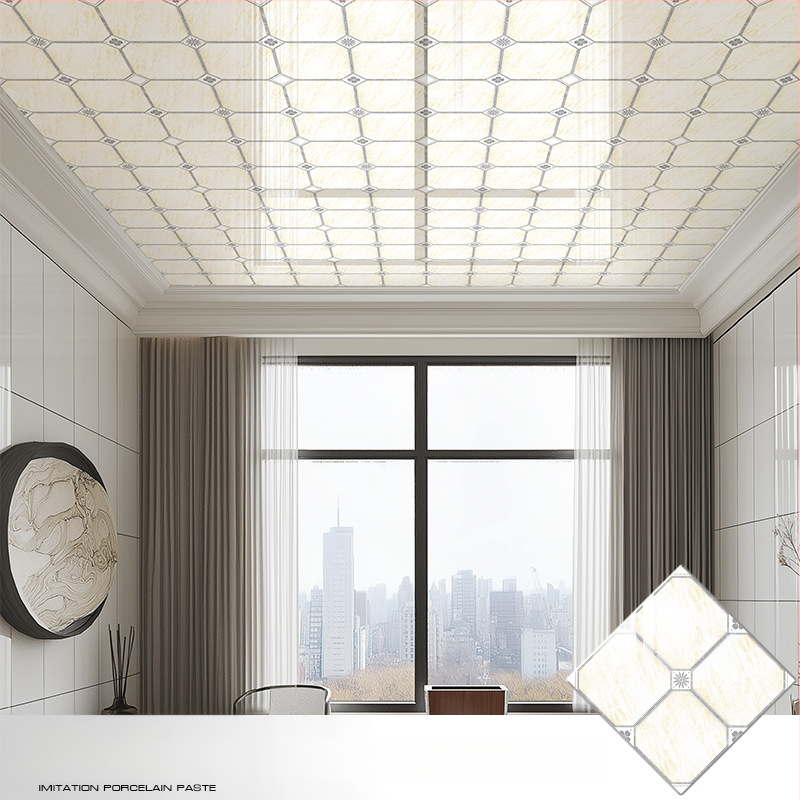 Samo­lepiaca stropná tapeta s geometrickým vzorom, vodotesná a odolná voči škvrnám, hrúbka 2,5 mm