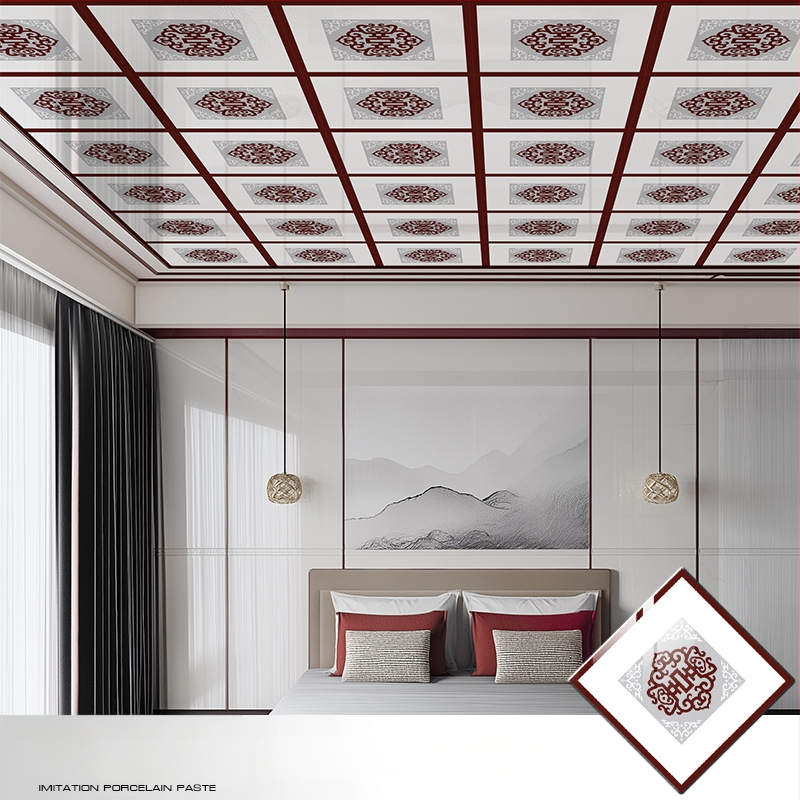 Samo­lepiaca stropná tapeta s geometrickým vzorom, vodotesná a odolná voči škvrnám, hrúbka 2,5 mm