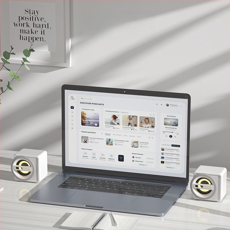 Dang chew Stolný počítačový reproduktor, 2.0 kanály, 3,5 mm káblové pripojenie, silný bas, vysoká hlasitosť, vysoká kvalita