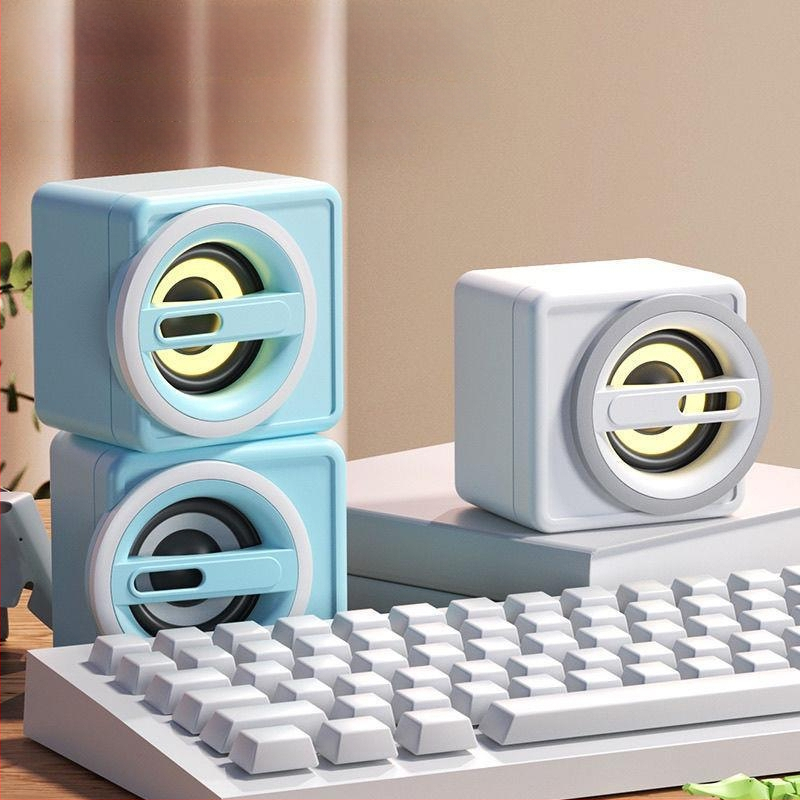 Dang chew Stolný počítačový reproduktor, 2.0 kanály, 3,5 mm káblové pripojenie, silný bas, vysoká hlasitosť, vysoká kvalita