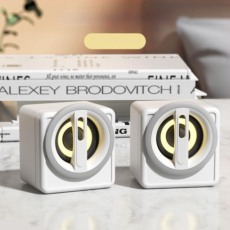 Dang chew Stolný počítačový reproduktor, 2.0 kanály, 3,5 mm káblové pripojenie, silný bas, vysoká hlasitosť, vysoká kvalita