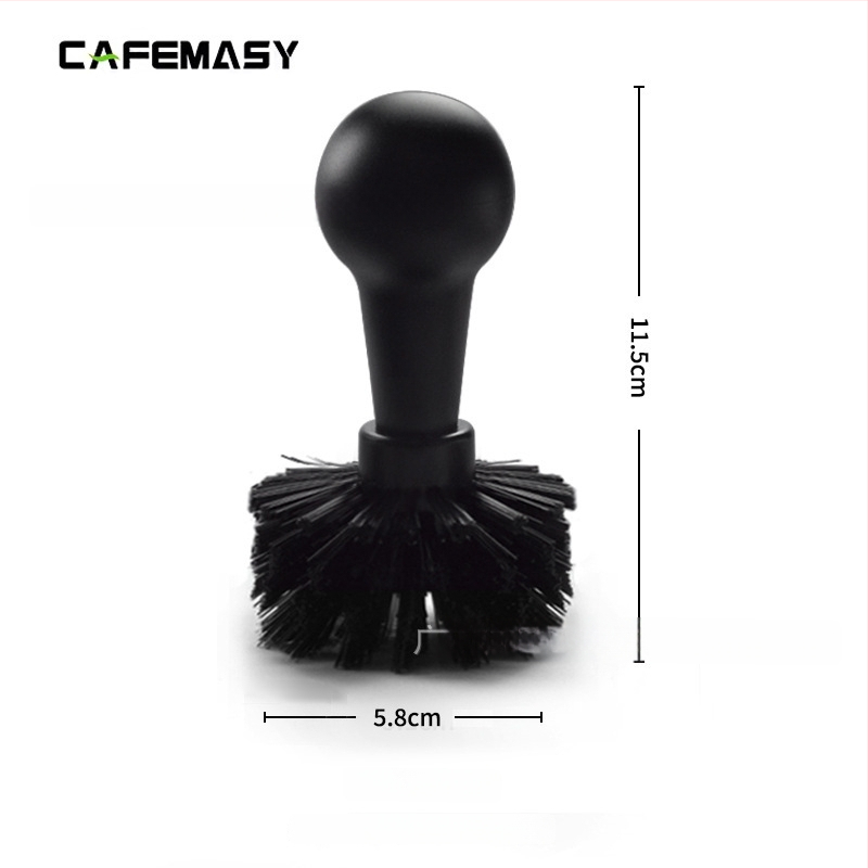 Poloautomatická čistiaca kefka na kávovar s odnímateľnou hlavou a rukoväťou pre espresso stroje