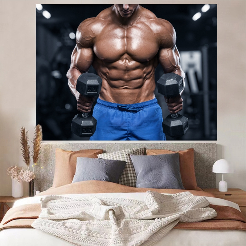 Nástenný gobelín — plyšový materiál, 100% polyester, moderný minimalistický štýl (digitálny tepelný transfer; obdĺžnikový tvar)