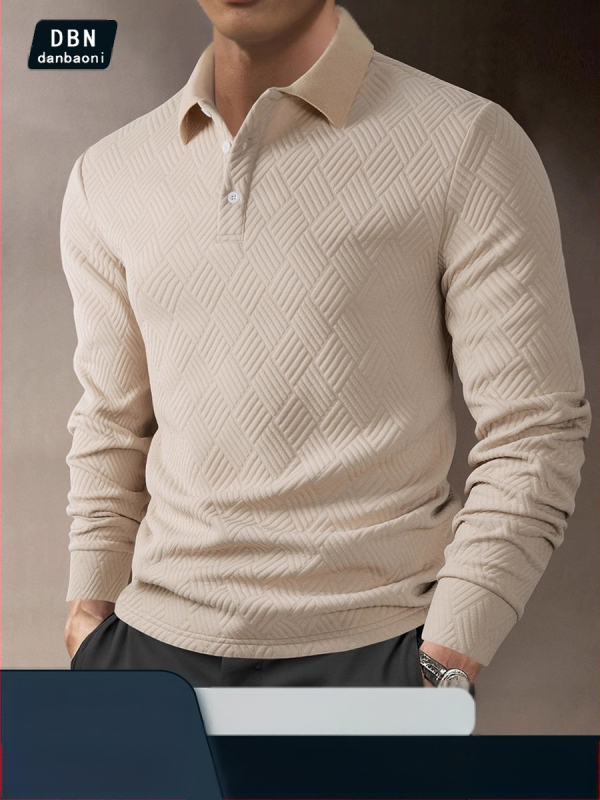 Polo tričko s dlhým rukávom, voľný strih, priedušný polyester, asymetrický dizajn, jarné nosenie