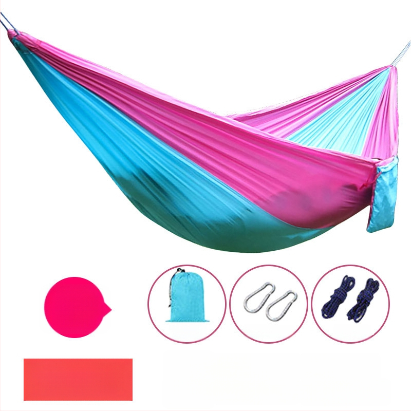 Portatyvinis ultralakus poliesterio hamakas suaugusiems, 200 kg apkrova, 330 g svoris, be laikiklio