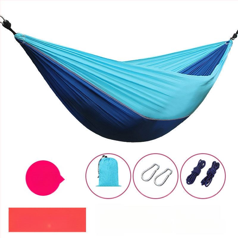 Portatyvinis ultralakus poliesterio hamakas suaugusiems, 200 kg apkrova, 330 g svoris, be laikiklio