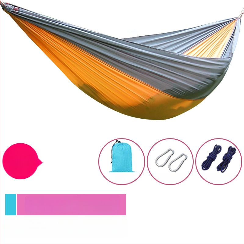 Portatyvinis ultralakus poliesterio hamakas suaugusiems, 200 kg apkrova, 330 g svoris, be laikiklio