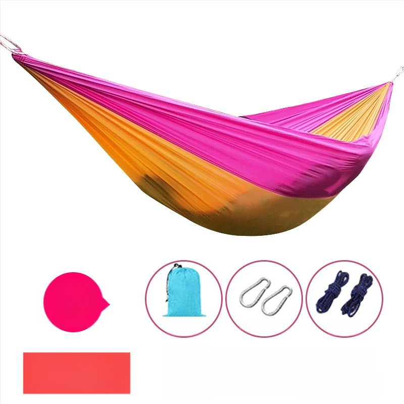 Portatyvinis ultralakus poliesterio hamakas suaugusiems, 200 kg apkrova, 330 g svoris, be laikiklio