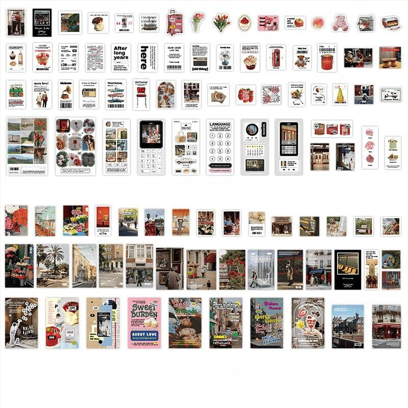 Sada samolepiek do denníka v kórejskom štýle, kolážové umenie v štýle časopisu, ručne vyrobené DIY samolepky, 200 listov