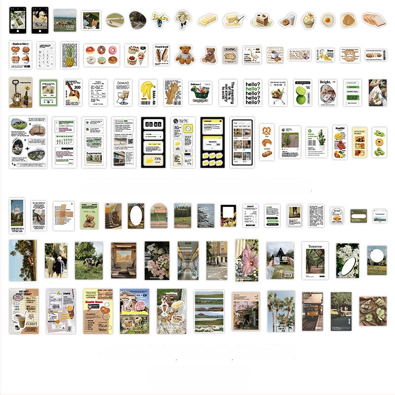 Sada samolepiek do denníka v kórejskom štýle, kolážové umenie v štýle časopisu, ručne vyrobené DIY samolepky, 200 listov