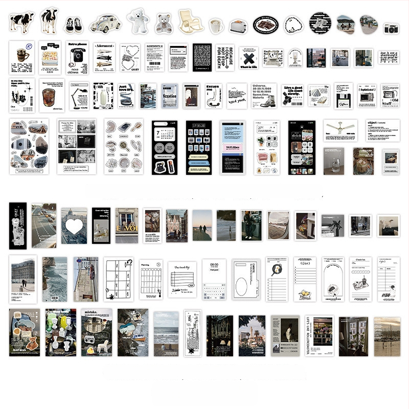 Sada samolepiek do denníka v kórejskom štýle, kolážové umenie v štýle časopisu, ručne vyrobené DIY samolepky, 200 listov