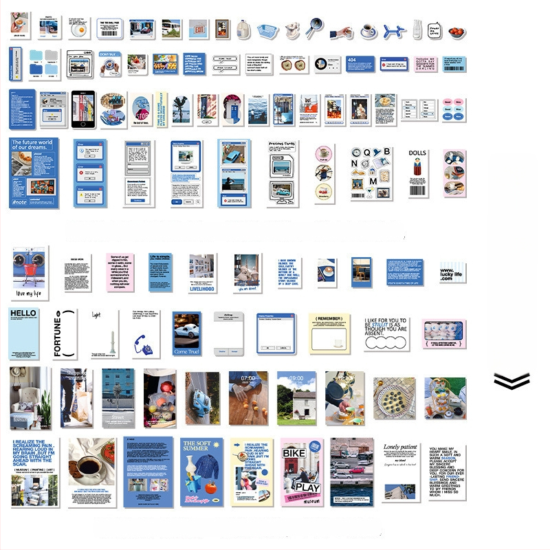 Sada samolepiek do denníka v kórejskom štýle, kolážové umenie v štýle časopisu, ručne vyrobené DIY samolepky, 200 listov
