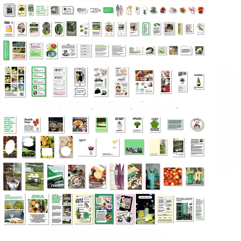 Sada samolepiek do denníka v kórejskom štýle, kolážové umenie v štýle časopisu, ručne vyrobené DIY samolepky, 200 listov
