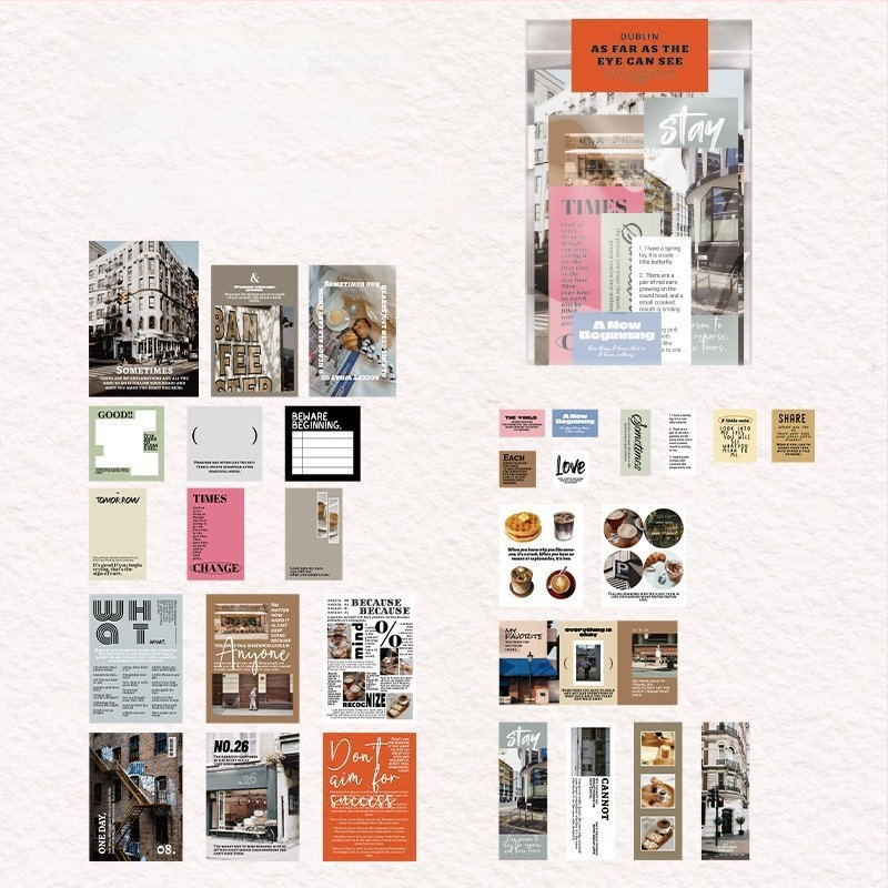 Sada samolepiek do denníka v kórejskom štýle, kolážové umenie v štýle časopisu, ručne vyrobené DIY samolepky, 200 listov