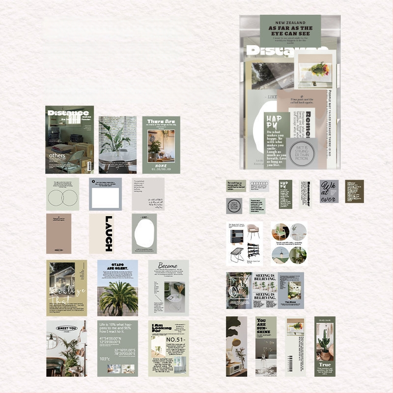 Sada samolepiek do denníka v kórejskom štýle, kolážové umenie v štýle časopisu, ručne vyrobené DIY samolepky, 200 listov