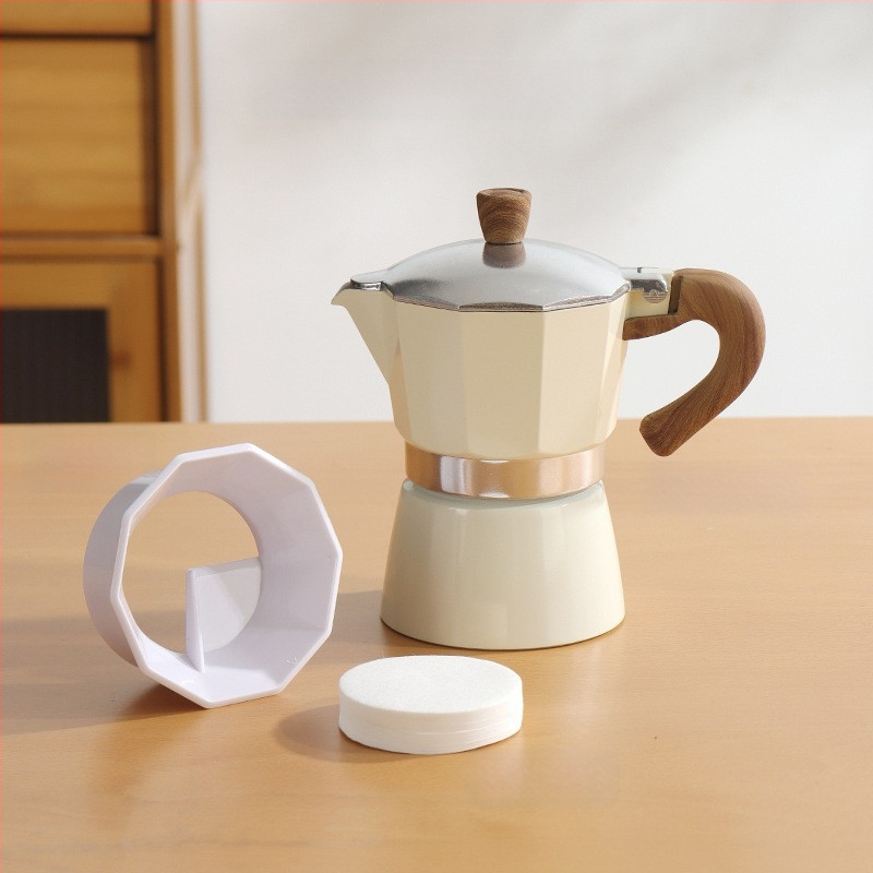 Talianska moka kanvička pre domáce použitie, hliníková zliatina, séria Moka pot, extrakcia kávy, tlač loga k dispozícii