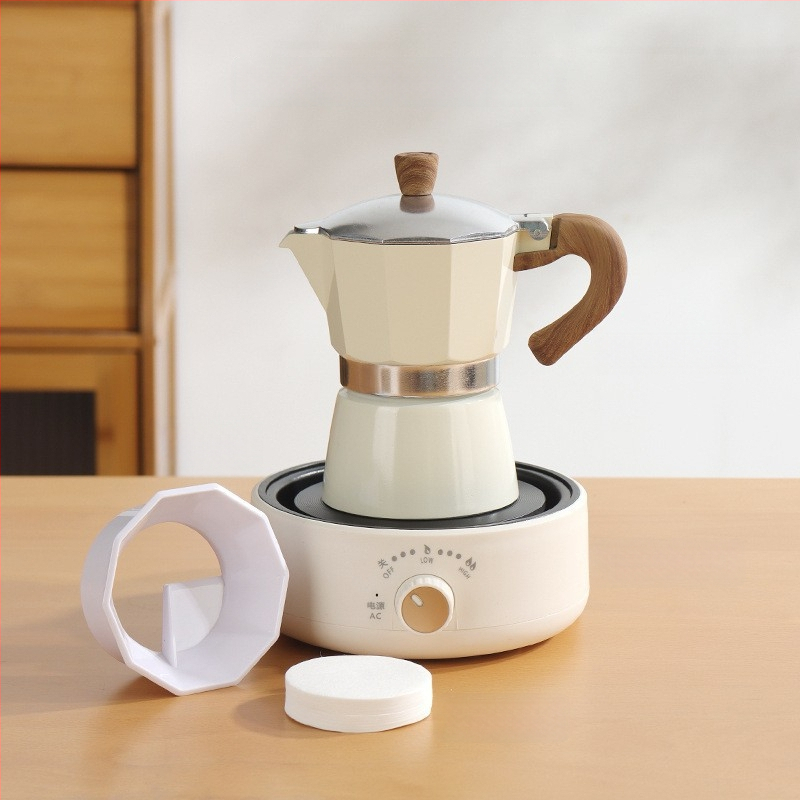 Talianska moka kanvička pre domáce použitie, hliníková zliatina, séria Moka pot, extrakcia kávy, tlač loga k dispozícii