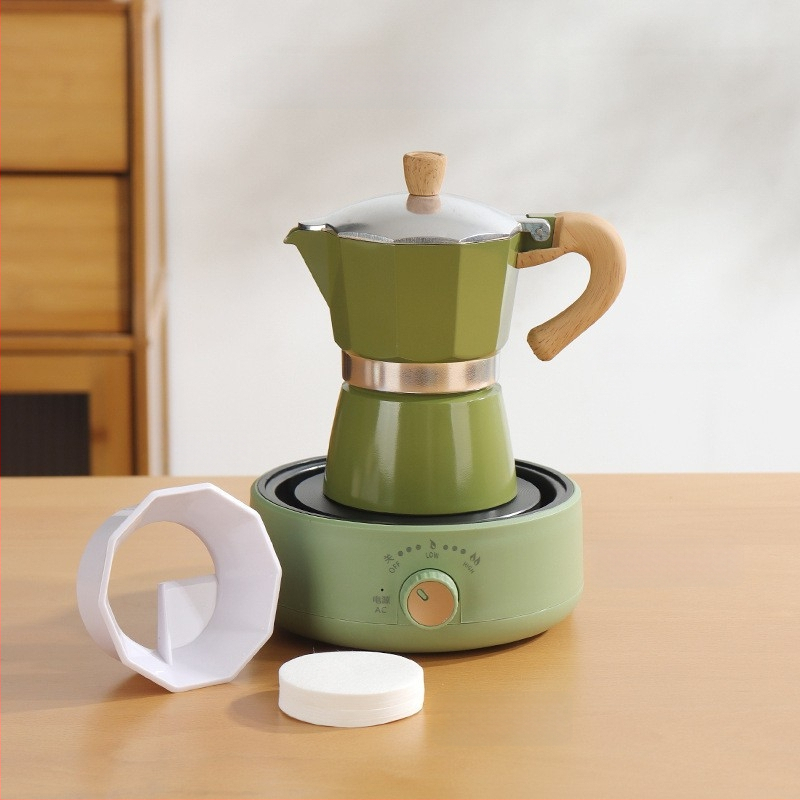 Talianska moka kanvička pre domáce použitie, hliníková zliatina, séria Moka pot, extrakcia kávy, tlač loga k dispozícii