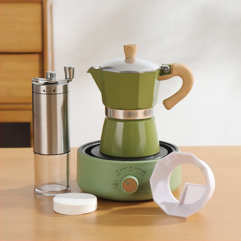 Talianska moka kanvička pre domáce použitie, hliníková zliatina, séria Moka pot, extrakcia kávy, tlač loga k dispozícii