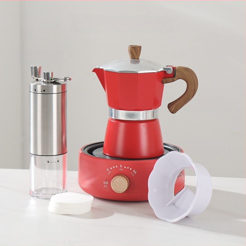 Talianska moka kanvička pre domáce použitie, hliníková zliatina, séria Moka pot, extrakcia kávy, tlač loga k dispozícii