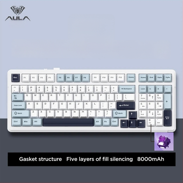 Aula Tarantula F99/F99Pro mechanická klávesnica – bezdrôtový Bluetooth, tri režimy, RGB podsvietenie, ABS telo, až 3 zariadenia súčasne